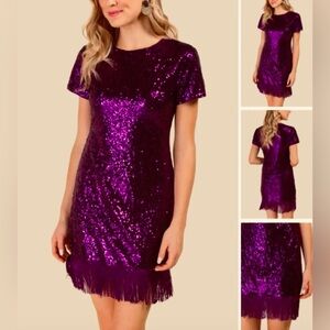 Glamorous Sequin Fringe Dress